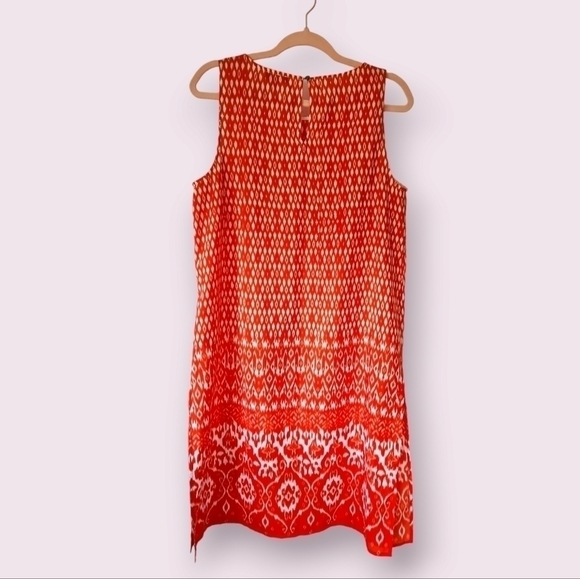VINCE Camuto | Marrakech Fiery Red Print Tunic Coverup Sleeveless Dress Size M - Picture 7 of 9